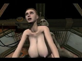 3D Alien Has Sex With Brunette Woman
