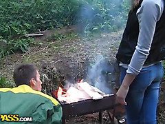 Picnic ended hard anal sex