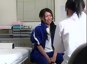Pigtailed Oriental Teen Has Her Doctor Examining Her Delici