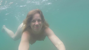 Beautiful wife swimming nude on Ada Bojana FKK resort