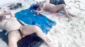 Annasteisa_Kisses and BigBootyAudrey Play around Naked at Beach