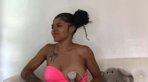 Tight black girl pumping milk from tits for Youtube 2