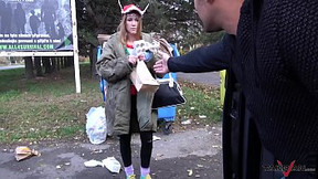 Garbage woman turn to super hot crazy mind blonde hungry for cock