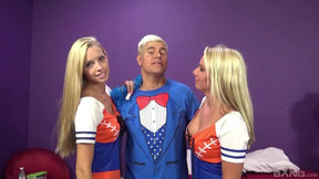 Fab foursome for hot cheerleaders Brooke Logan and Cherry Morgan
