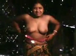Mature chubby Indian wife flashes her big tits