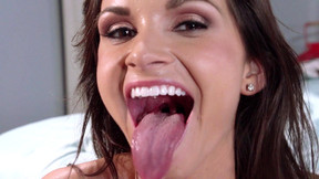 Ashley Sinclair takes nice load into her mouth and swallows
