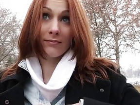 Sleazy redhead Czech whore sells herself for some sweet cash