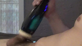 ZOLO Thrustbuster makes my cock cum watching Lady Fyre & Alexis Fawx. Angle 3, The closeup.