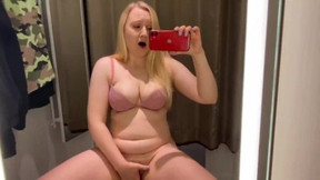 259,"Fingering and Playing with Pussy in Public Changing Room Dressing Room