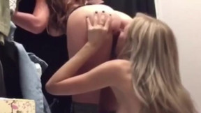 licking pussy of my 18 year old friend in the dressing room
