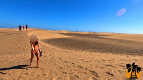 Public nudity risky dunes naked walk Amateur MiaAmahl