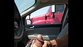 Trucker records my fat cock