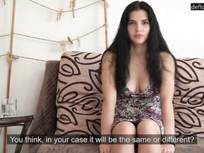 Virgin Russian teenager Megan Winslet shows hymen