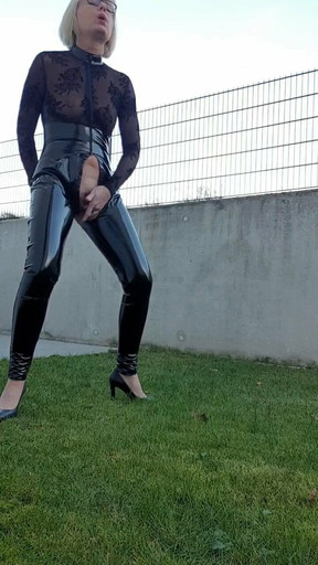 Julie's latex squirt outdoor