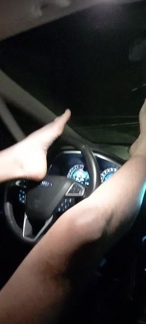 Driving only with my feet - nude in chastity of course III