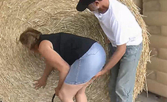 German grandma gets seduced wild by her neighbor in the barn