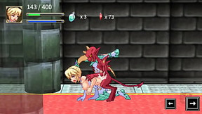 Cute blonde girl having sex with monsters men in L d of defeat hentai gameplay