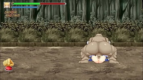 Blonde warrior girl hentai having sex with ogres men and monsters in Legend of ogre buster hentai sex game