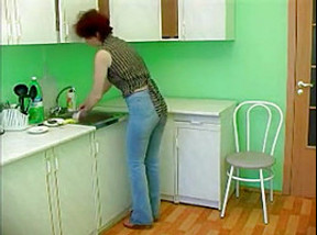 Redhead Milf Fucked in the Kitchen