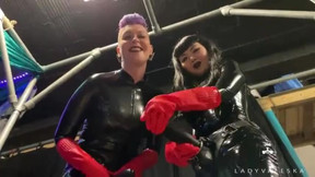 Trailer - Latex Dommes Invite You To Suck Their Huge Strap Ons