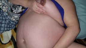 Pregnant wife double stuffed pussy