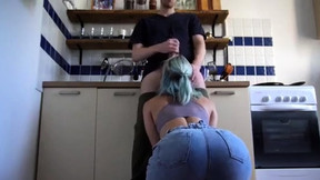 Amateur teen with a perfect ass delivers a sensual blowjob