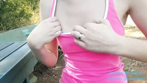 Outdoors Flashing and Masturbation during a Live Camshow.
