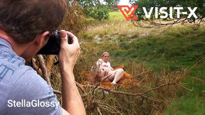 VISIT-X Voyeur films masturbating chubby blonde BBW MILF