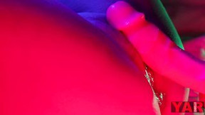 Close-up of Leaking Snatch taking inside a Pvc Toy