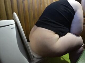 Hidden camera in the WC spying aged big beautiful woman with large butt pants Homemade pee fetish