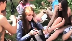 Teen Student Sex At Outdoor Party In A Tent, Group Video