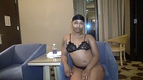 Lesbian ebony lady reverts back to big black cock with sloppy head