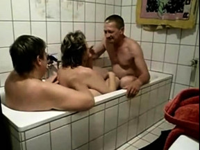two chubby wives taste each other's and share a dick
