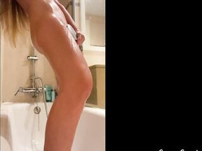 Hot doxy masturbate in shower hotel room
