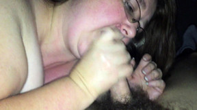 Girl who likes fat cocks does blowjob to her guy Rocco