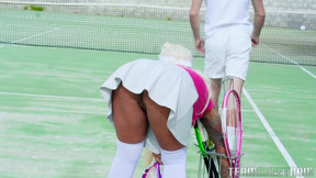 Brandi Bae gets her big bimbo booty smashed by tennis boy