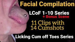 Facial Compilation, Cum on Face while sucking Toes, Lick Cum off Feet Cumpilation Feetcouple69