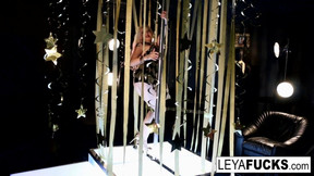 Leya Falcon strips in a Gold covered Strip Club