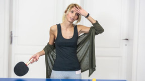 Sporty skinny angel Missy Luv fucked hard on the blue table