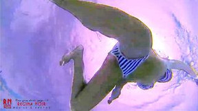 Great underwater bikini performance. Elegant flexible sexy swims