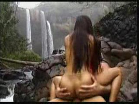Slender Thai babe fucked out by the waterfall