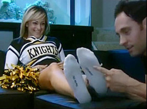 Cheerleader ankle sock tickle