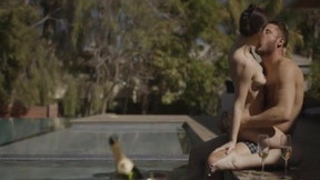Hot babe in pool fucked