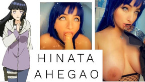 Naruto Hinata cosplay big tits cosplayer girl sucking her toy until it cums in her mouth POV blowjob
