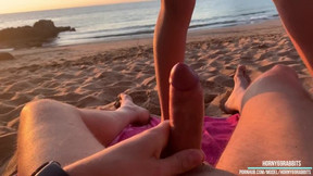 Intense sex on the beach, vacation of an real amateur couple