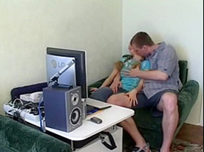 Brother arouses teen sister watching porn