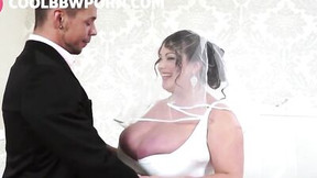 Busty Nila Mason gets tit-fucked by best man moments before her wedding