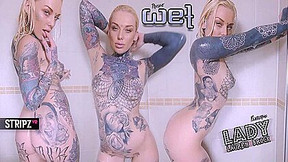Lauren Brock - Wet - Tattoed Alt-girl Strips