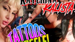 Katerina Kalista Tattoos Alt Erotic Logo on Herself in an Empty Tattoo Shop!