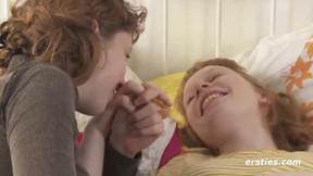 Raunchy lezzies Bonnie and Sondrine thrilling sex clip